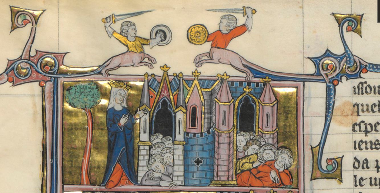 33v all good knights r protected by the BVM and dream martial dreams detail 33v romans arthurien